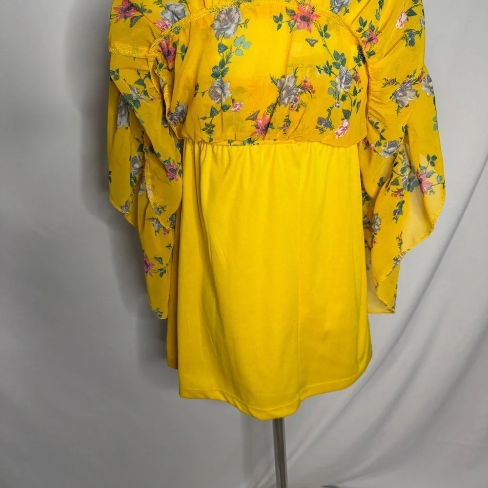 Rare Editions Yellow Floral Kids Dress